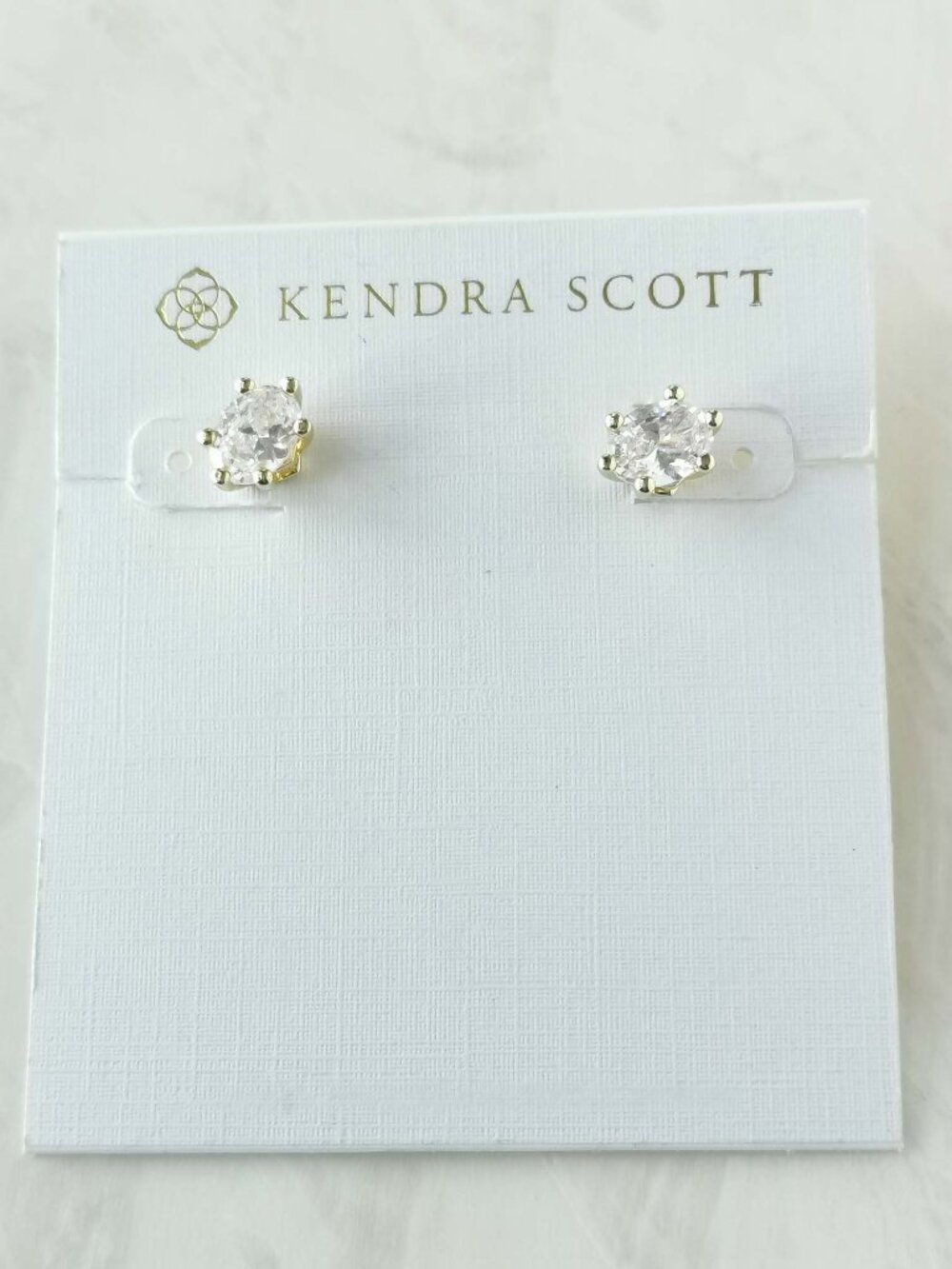 Kendra Scott • Cailin Gold White Crystal Stud Earrings